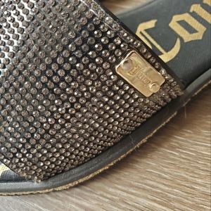 Juicy Couture Rhinestone Slide Sandals Dize 6.5